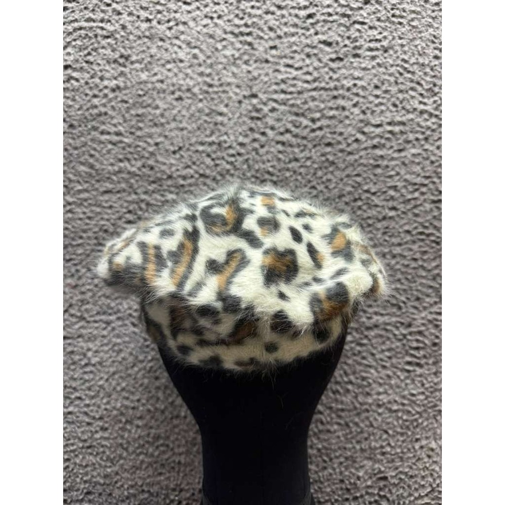 NWT Bronte‎ Amsterdam GR Motif Leopard Print Angora Blend Beret Women's One Size